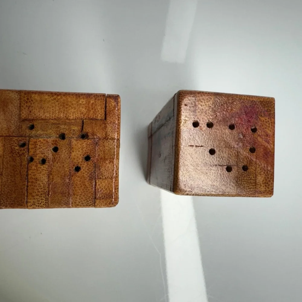 Vintage Bamboo Boxes Set of 2 Hand Painted Bamboo Art‎ Decor Storage